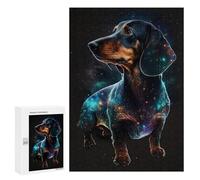 Teenagerss Puzzles 300 PCS Jigsaws Cosmic Dachshund Art Print-5 Jigsaw Puzzle Hands-on Game Wall Art Deal As Gifts for The Whole Family 300 PCS