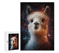 Teenagerss Puzzles 300 PCS Jigsaws Cosmic Llama Portrait Jigsaw Puzzle Hands-on Game Wall Art Deal As Gifts for The Whole Family 300 PCS