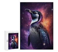 Teenagerss Puzzles 300 PCS Jigsaws Cosmic Penguin Art Print-7 Jigsaw Puzzle Hands-on Game Wall Art Deal As Gifts for The Whole Family 300 PCS