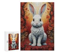 Teenagerss Puzzles 300 PCS Jigsaws Curious Rabbit Adult Puzzles Anti-Stress Toys Difficult Challenge Unique Birthday And Gifts 300 PCS