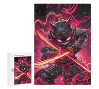 Teenagerss Puzzles 300 PCS Jigsaws Devon Rex Cat Samurai Warrior Animal Jigsaw Puzzle Hands-on Game Wall Art Deal As Gifts for The Whole Family 300 PCS