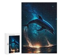 Teenagerss Puzzles 300 PCS Jigsaws Dolphin Space Adult Puzzles Anti-Stress Toys Difficult Challenge Unique Birthday And Gifts 300 PCS