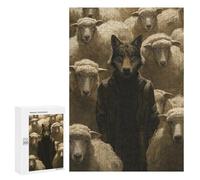 Teenagerss Puzzles 300 PCS Jigsaws Dressed Wolf Sheep Leader Puzzle for Adults Brain Teaser Game Presents for Women for Birthday, Chrismas 300 PCS
