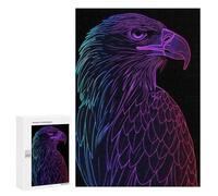 Teenagerss Puzzles 300 PCS Jigsaws Eagle Bird Neon Animal Puzzles for Adults Anti-Stress Toys Analysis And Logic for Birthday, Chrismas 300 PCS