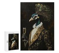 Teenagerss Puzzles 300 PCS Jigsaws Elegant Gilded Peacock With Champagne Puzzle for Adults Brain Teaser Game Presents for Women for Birthday, Chrismas 300 PCS