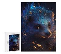 Teenagerss Puzzles 300 PCS Jigsaws Flaming Blue Bear Artwork Jigsaw Puzzle Hands-on Game Wall Art Deal As Gifts for The Whole Family 300 PCS
