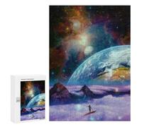 Teenagerss Puzzles 300 PCS Jigsaws Galactic Surfing Cosmic Adventure Jigsaw Puzzle Hands-on Game Wall Art Deal As Gifts for The Whole Family 300 PCS