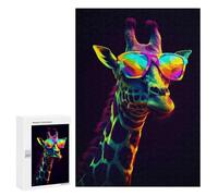 Teenagerss Puzzles 300 PCS Jigsaws Giraffe Sunglasses Puzzles for Adults Anti-Stress Toys Analysis And Logic for Birthday, Chrismas 300 PCS