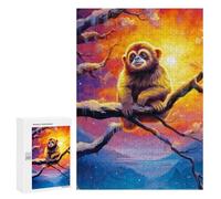 Teenagerss Puzzles 300 PCS Jigsaws Golden Monkey in Winter Wonderland Jigsaws for Adults Hands-on Game Analysis And Logic Unique Birthday And Gifts 300 PCS