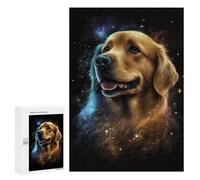 Teenagerss Puzzles 300 PCS Jigsaws Golden Retriever Galaxy Art Print-6 Jigsaw Puzzle Hands-on Game Wall Art Deal As Gifts for The Whole Family 300 PCS