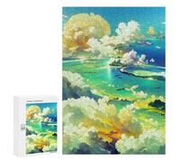 Teenagerss Puzzles 300 PCS Jigsaws Island Sky Dreamscape -1 Jigsaws for Adults Hands-on Game Analysis And Logic Unique Birthday And Gifts 300 PCS