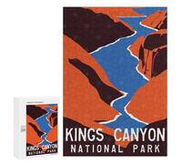 Teenagerss Puzzles 300 PCS Jigsaws Kings Canyon Travel Poster Jigsaw Puzzle Hands-on Game Wall Art Deal As Gifts for The Whole Family 300 PCS
