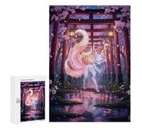 Teenagerss Puzzles 300 PCS Jigsaws Kitsune in A Torii Gate Jigsaw Puzzle Hands-on Game Wall Art Deal As Gifts for The Whole Family 300 PCS