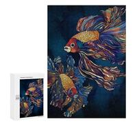 Teenagerss Puzzles 300 PCS Jigsaws Metallic Betta Fish Jigsaw Puzzle Hands-on Game Wall Art Deal As Gifts for The Whole Family 300 PCS