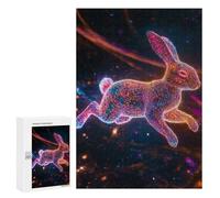 Teenagerss Puzzles 300 PCS Jigsaws Neon Rabbit Adult Puzzles Anti-Stress Toys Difficult Challenge Unique Birthday And Gifts 300 PCS