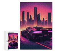 Teenagerss Puzzles 300 PCS Jigsaws Neon Retro Sports Car Puzzle for Adults Brain Teaser Game Presents for Women for Birthday, Chrismas 300 PCS