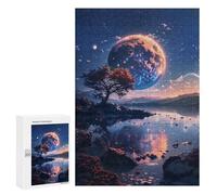 Teenagerss Puzzles 300 PCS Jigsaws Planet Lake Reflection Adult Puzzles Anti-Stress Toys Difficult Challenge Unique Birthday And Gifts 300 PCS