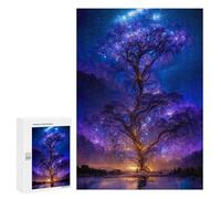 Teenagerss Puzzles 300 PCS Jigsaws Purple Galaxy Tree Puzzles for Adults Anti-Stress Toys Analysis And Logic for Birthday, Chrismas 300 PCS