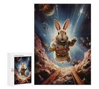 Teenagerss Puzzles 300 PCS Jigsaws Rabbit in 60s Rock Album Puzzle for Adults Brain Teaser Game Presents for Women for Birthday, Chrismas 300 PCS