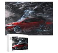Teenagerss Puzzles 300 PCS Jigsaws Red Car Lightning Speed Jigsaws for Adults Hands-on Game Analysis And Logic Unique Birthday And Gifts 300 PCS