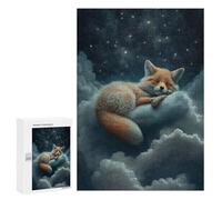 Teenagerss Puzzles 300 PCS Jigsaws Red Fox Dreaming Adult Puzzles Anti-Stress Toys Difficult Challenge Unique Birthday And Gifts 300 PCS