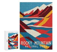 Teenagerss Puzzles 300 PCS Jigsaws Rocky Mountain Travel Art Jigsaw Puzzle Hands-on Game Wall Art Deal As Gifts for The Whole Family 300 PCS