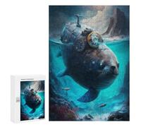 Teenagerss Puzzles 300 PCS Jigsaws Steampunk Seal Submarine Puzzle for Adults Brain Teaser Game Presents for Women for Birthday, Chrismas 300 PCS
