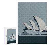 Teenagerss Puzzles 300 PCS Jigsaws Sydney Opera House Minimalist Art Puzzles for Adults Anti-Stress Toys Analysis And Logic for Birthday, Chrismas 300 PCS