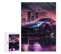 Teenagerss Puzzles 300 PCS Jigsaws Synthwave Sportscar Puzzle for Adults Brain Teaser Game Presents for Women for Birthday, Chrismas 300 PCS