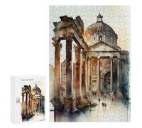 Teenagerss Puzzles 300 PCS Jigsaws The Forum Rome Watercolor Puzzle for Adults Brain Teaser Game Presents for Women for Birthday, Chrismas 300 PCS