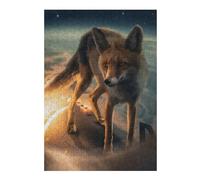 Teenagerss Puzzles 300 PCS Jigsaws The Fox on The Rocket Adult Puzzles Relax Games Analysis And Logic Help The Brain Exercise 300 PCS