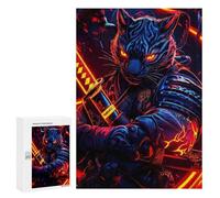 Teenagerss Puzzles 300 PCS Jigsaws Tiger Samurai Warrior Jigsaw Puzzle Hands-on Game Wall Art Deal As Gifts for The Whole Family 300 PCS