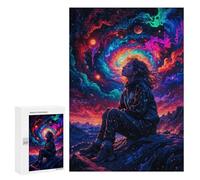 Teenagerss Puzzles 300 PCS Jigsaws Tripping Neon Space Girl Puzzle for Adults Brain Teaser Game Presents for Women for Birthday, Chrismas 300 PCS