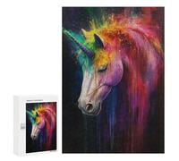 Teenagerss Puzzles 300 PCS Jigsaws Unicorn Colorful Powder Puzzle for Adults Brain Teaser Game Presents for Women for Birthday, Chrismas 300 PCS