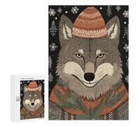 Teenagerss Puzzles 300 PCS Jigsaws Vintage Wolf Xmas Adult Puzzles Anti-Stress Toys Difficult Challenge Unique Birthday And Gifts 300 PCS