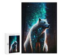 Teenagerss Puzzles 300 PCS Jigsaws White Bear in Forest Adult Puzzles Anti-Stress Toys Difficult Challenge Unique Birthday And Gifts 300 PCS