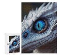 Teenagerss Puzzles 300 PCS Jigsaws White Dragon Blue Eye Puzzle for Adults Brain Teaser Game Presents for Women for Birthday, Chrismas 300 PCS
