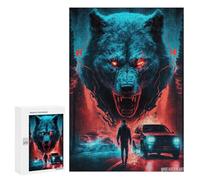 Teenagerss Puzzles 300 PCS Jigsaws Wolf Vs. Man Forest Standoff Jigsaws for Adults Hands-on Game Analysis And Logic Unique Birthday And Gifts 300 PCS