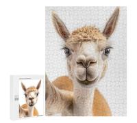 Teenagerss Puzzles 500 PCS Jigsaws A Funny Alpaca Taking A Selfie Puzzle for Adults Brain Teaser Game Presents for Women for Birthday, Chrismas 500 PCS