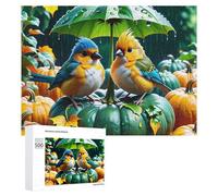 Teenagerss Puzzles 500 PCS Jigsaws Autumn Birds with Umbrella Jigsaws for Adults Hands-on Game Analysis And Logic Unique Birthday And Gifts 500 PCS