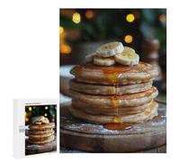 Teenagerss Puzzles 500 PCS Jigsaws Banana Pancakes with Syrup Adult Puzzles Anti-Stress Toys Difficult Challenge Unique Birthday And Gifts 500 PCS