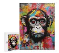 Teenagerss Puzzles 500 PCS Jigsaws Banksy Graffiti Ape Monkey Puzzle for Adults Brain Teaser Game Presents for Women for Birthday, Chrismas 500 PCS