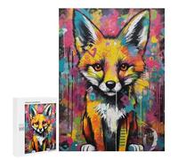Teenagerss Puzzles 500 PCS Jigsaws Banksy Graffiti Slum Fox Puzzle for Adults Brain Teaser Game Presents for Women for Birthday, Chrismas 500 PCS