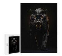 Teenagerss Puzzles 500 PCS Jigsaws Black Panther Gold Dark Puzzle for Adults Brain Teaser Game Presents for Women for Birthday, Chrismas 500 PCS