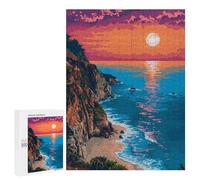 Teenagerss Puzzles 500 PCS Jigsaws California Coast Pixel Art Puzzle for Adults Brain Teaser Game Presents for Women for Birthday, Chrismas 500 PCS