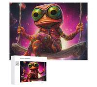 Teenagerss Puzzles 500 PCS Jigsaws Colorful Cosmic Frog Swing Jigsaws for Adults Hands-on Game Analysis And Logic Unique Birthday And Gifts 500 PCS
