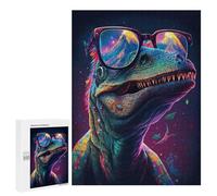 Teenagerss Puzzles 500 PCS Jigsaws Colorful Dinosaur Sunglasses Art -1 Jigsaw Puzzle Hands-on Game Wall Art Deal As Gifts for The Whole Family 500 PCS