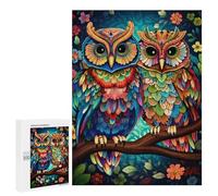 Teenagerss Puzzles 500 PCS Jigsaws Colorful Owl Illustration Jigsaws for Adults Hands-on Game Analysis And Logic Unique Birthday And Gifts 500 PCS