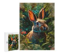 Teenagerss Puzzles 500 PCS Jigsaws Curious Rabbit in The Garden Puzzle for Adults Brain Teaser Game Presents for Women for Birthday, Chrismas 500 PCS