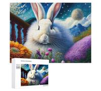 Teenagerss Puzzles 500 PCS Jigsaws Easter Bunny Fantasy Scene Jigsaws for Adults Hands-on Game Analysis And Logic Unique Birthday And Gifts 500 PCS